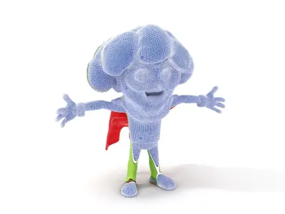 Broccoli Superhero Rigged and Animated D Character Model Low-poly 3D model