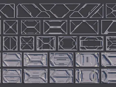 Sci-Fi Parts Kit Pack Vol 1-PBR Low-poly 3D model
