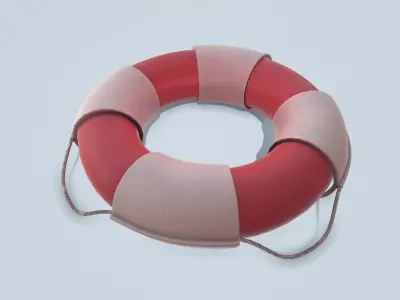 Lifebuoy Ring Low-poly 3D model
