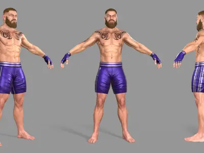 UFC Boxer Low-poly 3D model