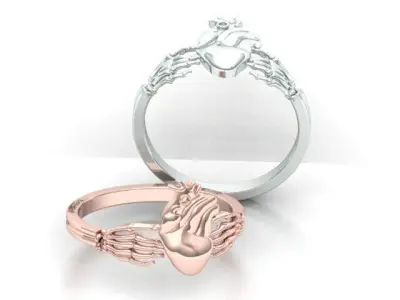 Human Heart Ring 3D print model
