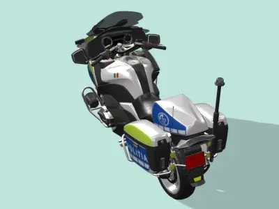 Two-wheeled police motorcycle 3D model