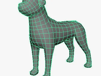 Low Poly Rottweiler boxer dog Low-poly 3D model