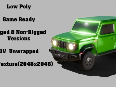 Jeep Vehicle - Game Ready - PBR Low-poly 3D model by Sathak