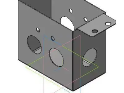 box box box metal with two holes Free 3D model