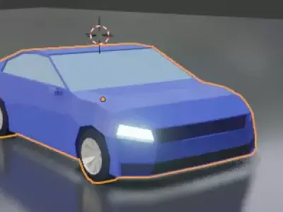 Low Detailed Simple Car Low-poly 3D model