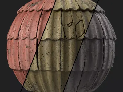 Roof Tile Materials 55- Concrete Roofing by Sbsar generator Texture