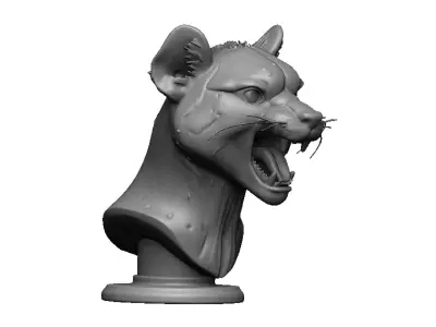 cheetah head bust 3D print model