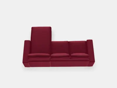 VIMLE 3-seat sofa with chaise longue 10 Low-poly 3D model
