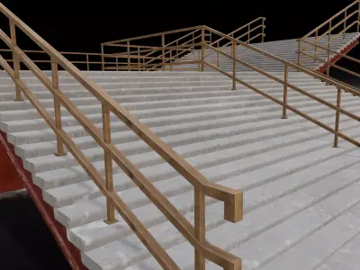 Stair 3D Model Low-poly 3D model