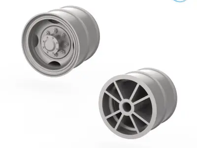 Truck Tire Mold With 3 Wheels 3D print model