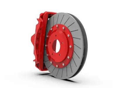 3D Porsche Disc Brake and Caliper 3D model