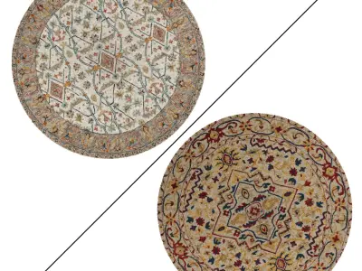 Round Rug Set 64 3D model