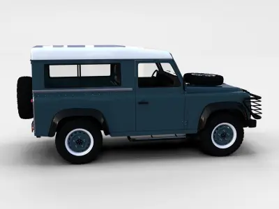 Land Rover Defender 90 Station Wagon w interior rev 3D model
