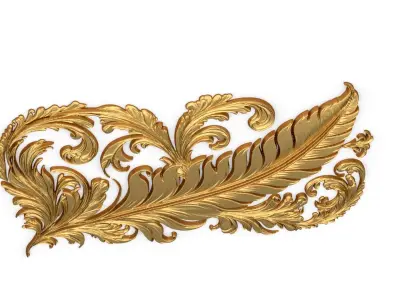 feather decor set wall mural 10 3D model