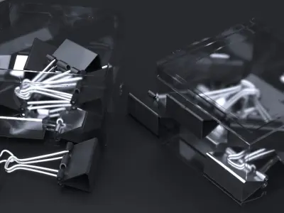 BINDER CLIPS AND STORAGE BOX 2024 3D model