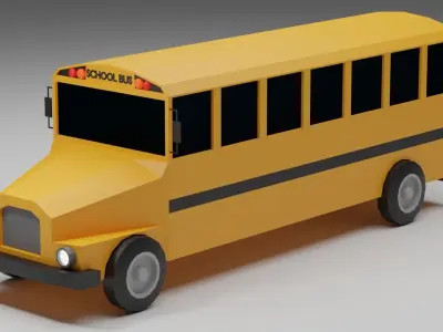 school bus Low-poly 3D model