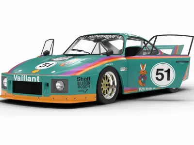 Porsche 935 K2 1977 Kremer  Racing HQ 3D model