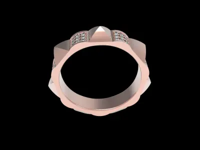 Piramida Diamond Paved Ring 16 5mm Free 3D print model