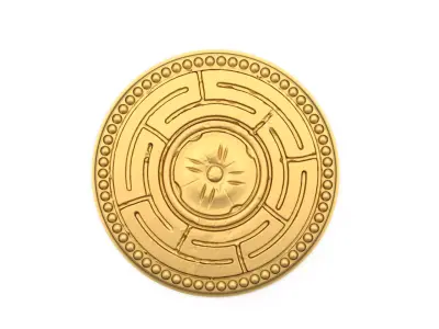Classic round decor ornament carved 19  3D model