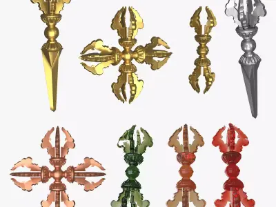 Vajra Ritual Thunderbolt Weapon 3D model