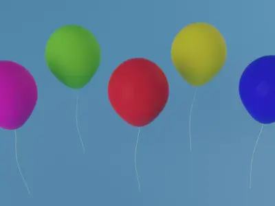 Colorful Balloons Low-poly 3D model