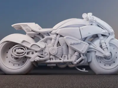 NovaBlade Futuristic Motorcycle 3D Model 3D model