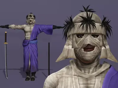 Samurai JUMP FORCE Shishio Makoto Realistic Next-Gen UE Engine 3D model