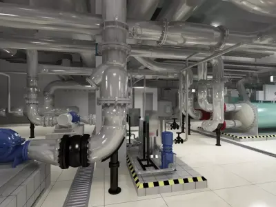 Industrial Pump Room 3D model