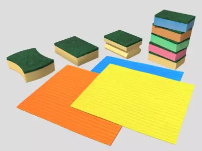 Sponge Pack Low-poly 3D model