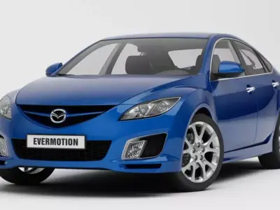 Car   Royal Blue Mazda 6 3D model