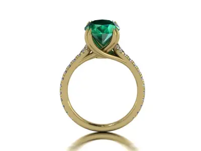 Jewelry Ring Emerald Gemstone 3D print model