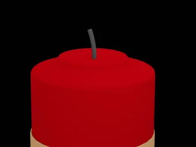 Christmas Candle Low-poly 3D model