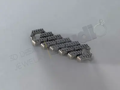 Luxury cuban chainlink 3d model with gems  3D print model