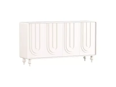 Cream style shoe cabinet 3D model
