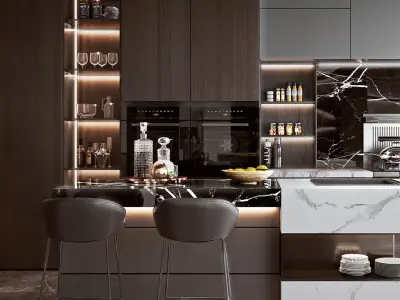 kitchen Modern open 3D model