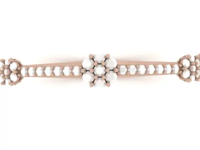 Bracelet 0041 - Flower - Bangle - size 2 3D print model