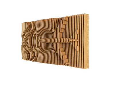 Parametric Wavy Wooden Wall Decor 23 - wood cutting machines 3D model
