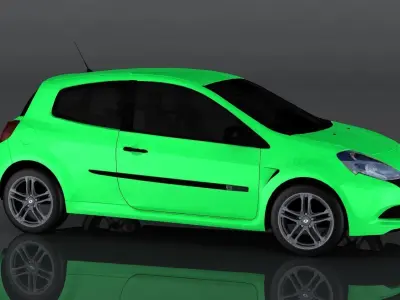 Renault Clio 2014 Low-poly 3D model