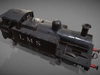Low poly Jinty Steam Locomotive Low-poly 3D model