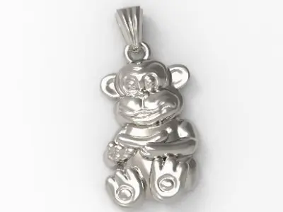 Monkey pendant 3D print model