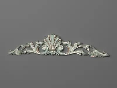 Cartouche decorative ornate piece 3D print model
