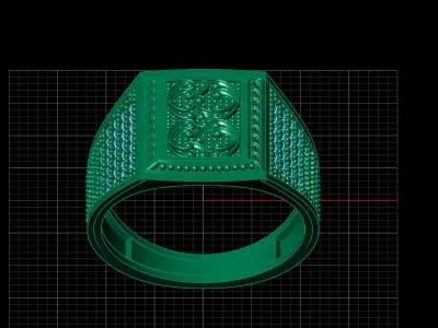 Print Ready STL 3DM  Gents Rings Diamond Men Ring  3D print model 17