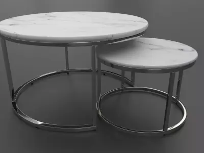 Table 3d Model marble nesting tables Low-poly 3D model