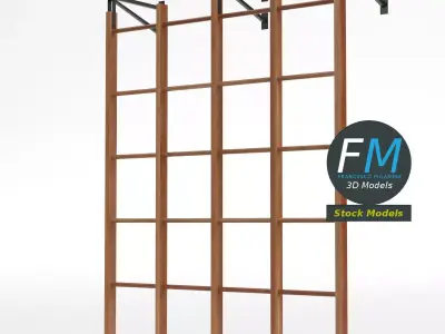 Swedish runged swinging wall bar 3D model