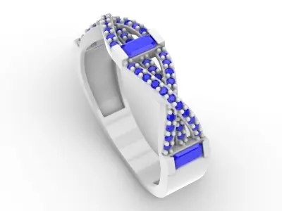 Jewelry Diamond Ring Model RG58 Free 3D print model