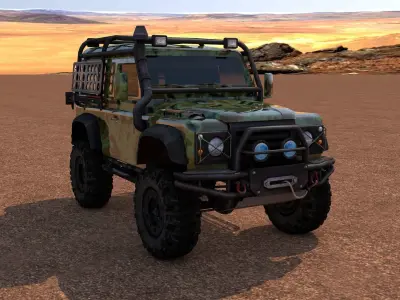 Land Rover Defender Off-Road Low-poly 3D model