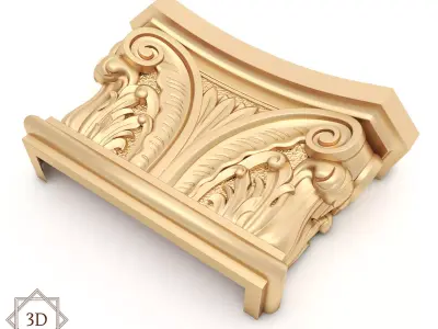 Corbel 8 golden ornate column 3D model