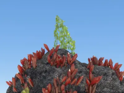 Crystal Wolf Scene Low-poly 3D model