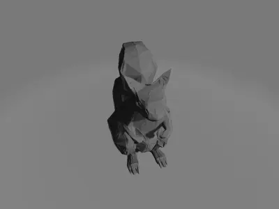 Low-Poly Squirrel Sculpture  3D model